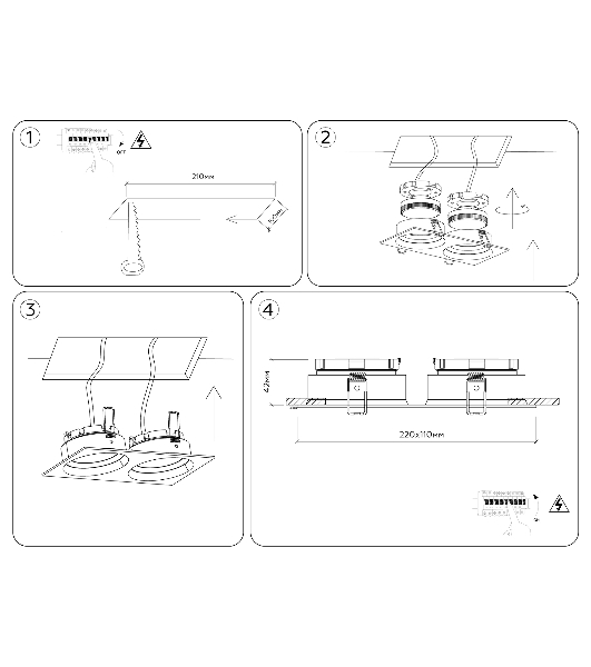 Светильник Ambrella light TN52235/2 BK черный IP20 GX53/2 220*110*44