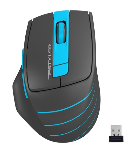 Мышь беспроводная A4Tech Fstyler FG30 серый/синий, 2000 dpi, радиоканал, USB, кнопки - 5