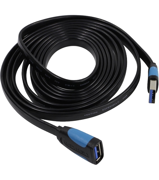 Кабель-удлинитель Vention USB 3.0 AM/AF - 2 м плоский VAS-A13-B200