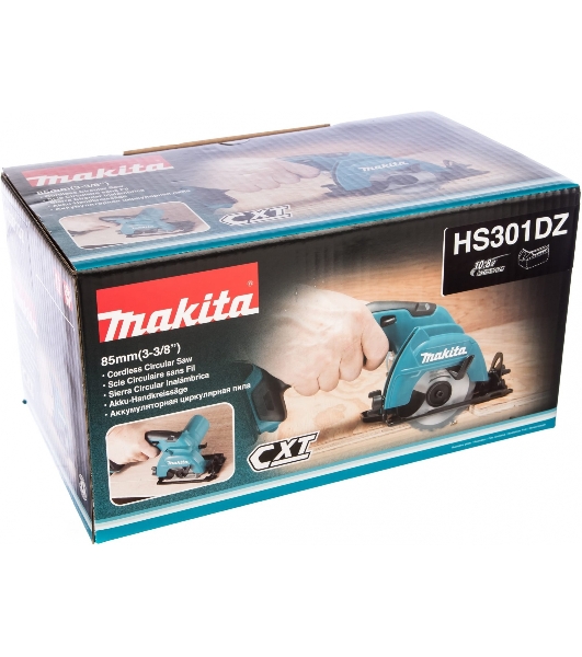 Пила циркулярная Makita HS301DZ10.8В Li-ion 1500об\м диск-ф85мм рез-25.5мм 1.6кг кор б\акк и з\у