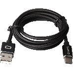 Кабель Qumo Type-С кабель, 1м, USB 2.0, 5В, 2А, 10Вт, PVC оплетка, PVC molded коннектор, черный, фото2