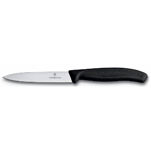 Нож кухонный Victorinox Swiss Classic (6.7703) стальной для чистки овощей и фруктов лезв.100мм прямая заточка черный без упаковки