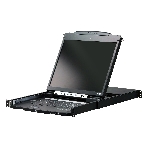 Kонсоль управления, для KVM-переключателей, электрон., 19', SVGA+KBD+MOUSE PS/2 USB, с KVM шнуром USB 1.8м, LCD Kран 19', лат./рус.Kлав., (выход на вторую конс 1280x1024 75Hz DDC2BKрепление DUAL RAIL доп.порт USB A-типа Female) DUAL RAIL LCD PS/2-USB CONSOLE 19INCH, фото2