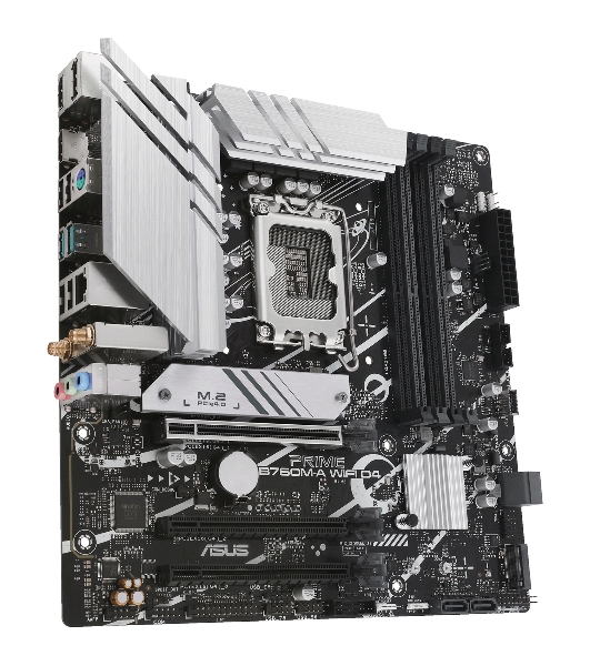 Материнская плата ASUS PRIME B760M-A WIFI D4, LGA 1700, Intel B760, 4xDDR4, 4xSATA, 2xM.2, 1xPCIe 4.0 x16, 1xPCIe 4.0 x4, 1xPCIe 4.0 x1, 2xHDMI, 1xDP, 1x 2.5Gb LAN, 2xUSB-A 3.2 Gen 2, 4xUSB-A 2.0, 3x3.5 мм, 7.1, mATX