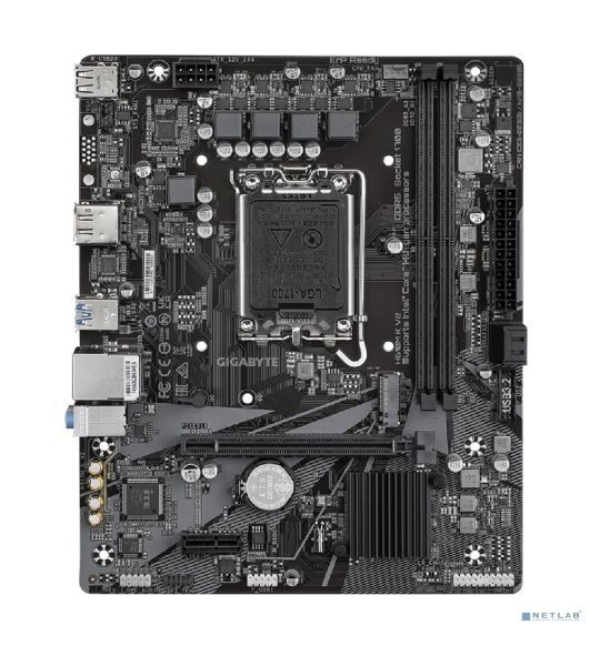 Материнская плата Gigabyte H610M K V2, LGA1700, Intel H610, 2xDDR5, 2xSATA, 1xM.2, 1xPCIe 4.0 x16, 1xPCIe 3.0 x1, 1xDP, 1xHDMI, 1x1Gb LAN, 2xUSB-A 5Gbps, 4xUSB-A 2.0, 3x3.5 мм, 7.1, mATX