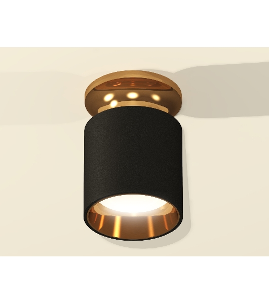 Светильник Ambrella Light XS6302161 SBK/PYG черный песок/золото желтое полированное MR16 GU5.3 (N6905, C6302, N6113)