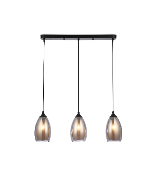 Светильник Ambrella light TR3537/3 BK/SM/FR черный/дымчатый/белый матовый E27/3 max 40W 640*120*820