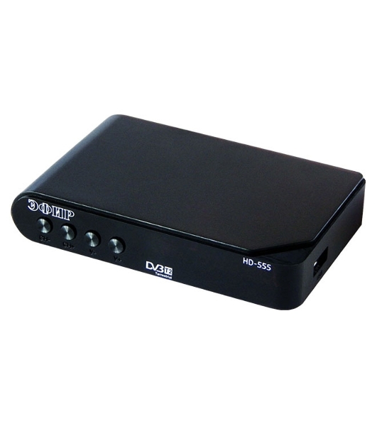 Ресивер эфирный цифровой DVB-T2 HD HD-555 пластик, дисплей, Эфир