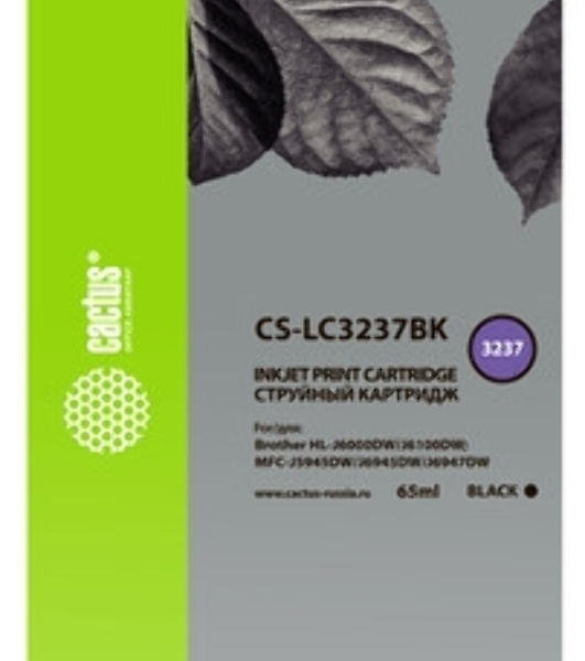 Картридж струйный Cactus CS-LC3237BK черный (65 мл) для Brother HL-J6000DW/J6100DW