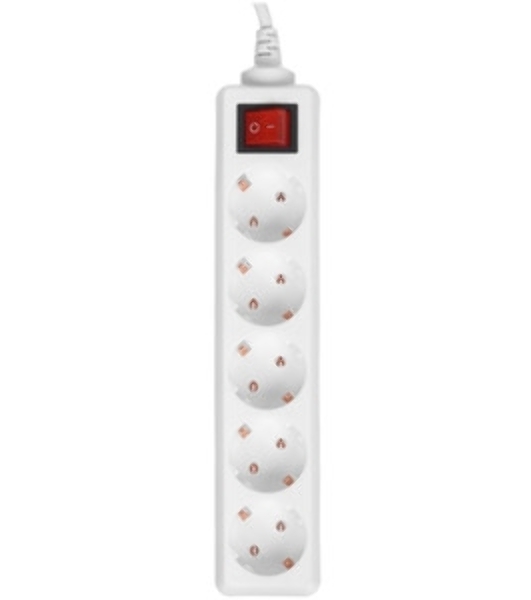 Сетевой удлинитель Buro BU-PS5.3/W 3 м (5 розеток) белый (пакет ПЭ)