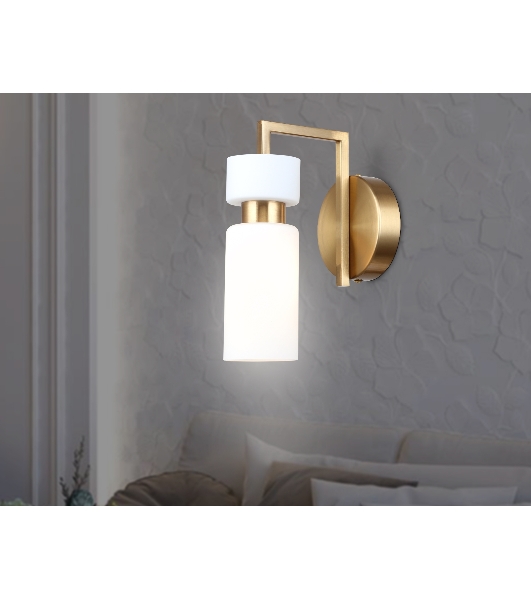Настенный светильник Ambrella light LH56130 BS/FR латунь/белый матовый E14 max 40W 150*100*210