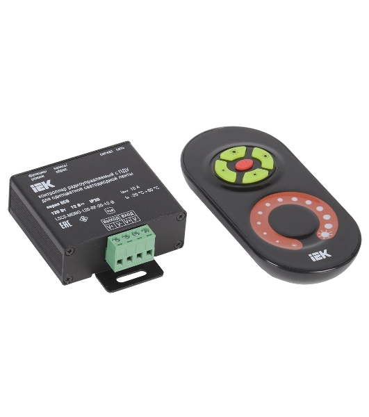 Контроллер с ПДУ радио MONO 1 канал 12В 10А 120Вт черный IEK LSC1-MONO-120-RF-20-12-B