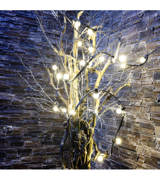 Гирлянда Neon-night LED Galaxy Bulb String 10м, черный каучук, 30 лампx6 LED теплый белый, влагостойкая IP65