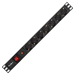 Блок розеток горизонтальный ExeGate ServerPro PDU-19H702 Al-7S-C14-SW-O, 19', 1U, Алюминий, 7 Schuko, С14, защита от перегрузки, черный, фото8