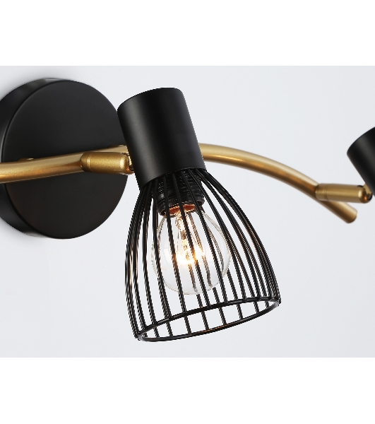 Светильник Ambrella light TR8661/3 BK/GD черный/золото E14/3 max 60W 550*100*170