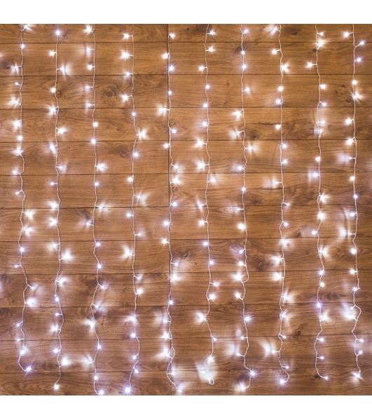 Гирлянда Neon-night 'Светодиодный дождь' с контроллером 1.5х1.5м 144 LED бел. прозрачный провод 12Вт 230В IP20