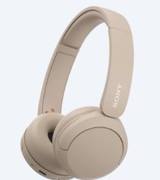 Беспроводные наушники Sony WH-CH520 бежевый, накладные, Bluetooth, быстрая зарядка, до 50 ч