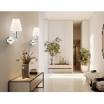 Настенный светильник Ambrella light LH75259 SN/FR сатин никель/белый матовый E14 max 40W 210*160*325, фото 1