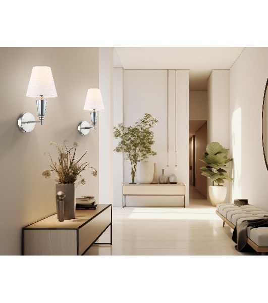 Настенный светильник Ambrella light LH75259 SN/FR сатин никель/белый матовый E14 max 40W 210*160*325