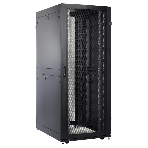 Шкаф серверный ПРОФ напольный 42U (800x1000) дверь перфор., задние двойные перфор., черный, в сборе, фото6
