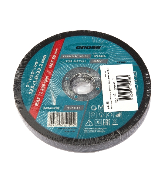 Круг отрезной по металлу Gross SWA60TBF 125х1.0х22.2мм 74368
