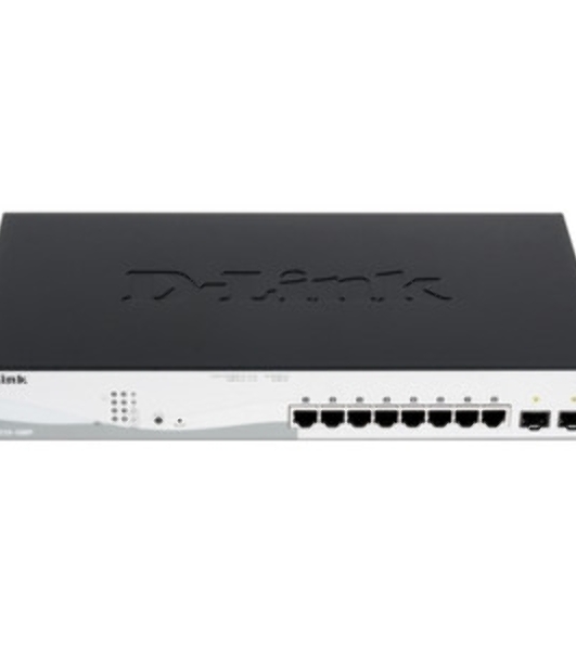 Коммутатор D-Link DGS-1210-10MP/F1A, 8×1 Гбит/с + 2×1 Гбит/с SFP, настраиваемый