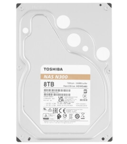 Жесткий диск HDD Toshiba N300 NAS SATA3 3.5' 8TB 7200 512Mb 6Gb/s 1 year warranty (replacement ST8000NT001, WD8005FFBX, ST8000VN004)