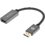 Кабель-переходник DP --> HDMI-F 0.2m, серый металлик, оплетка, 4K@60Hz, Telecom (TA560), фото11
