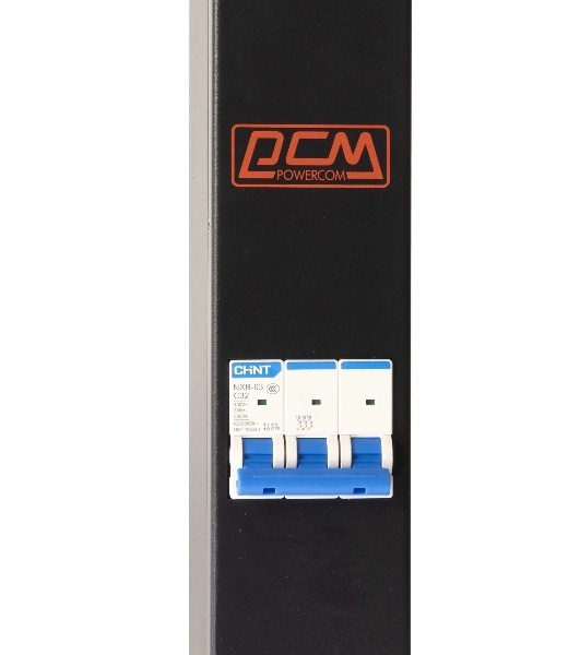 Блок распределения питания Powercom PDU-32AVMS24-18C3-6C9-3P верт.размещ. 18xC13 6xC19 с сетевым мониторингом 3x32A EN 60309 2м