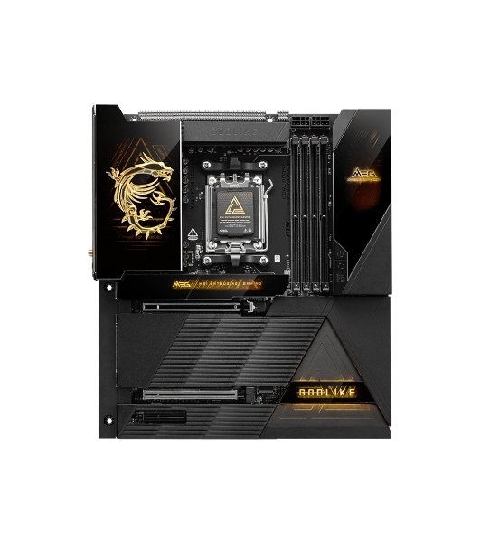 Материнская плата MSI MEG X870E GODLIKE, AM5, AMD X870E, 4xDDR5, 4xSATA, 7xM.2, 2xPCIe 5.0 x16, 1xPCIe 4.0 x4, 2xUSB-C DP, 1x10G LAN, 1x5Gb LAN, Wi-Fi 7, Bluetooth 5.4, 2xUSB-C 40Gbps, 5xUSB-C 10Gbps, 1xUSB-C 20Gbps, 8xUSB-A 10Gbps, 4xUSB-A 5Gbps, 4xUSB-A 2.0, 1xS/PDIF, 2x3.5 мм, 7.1, E-ATX
