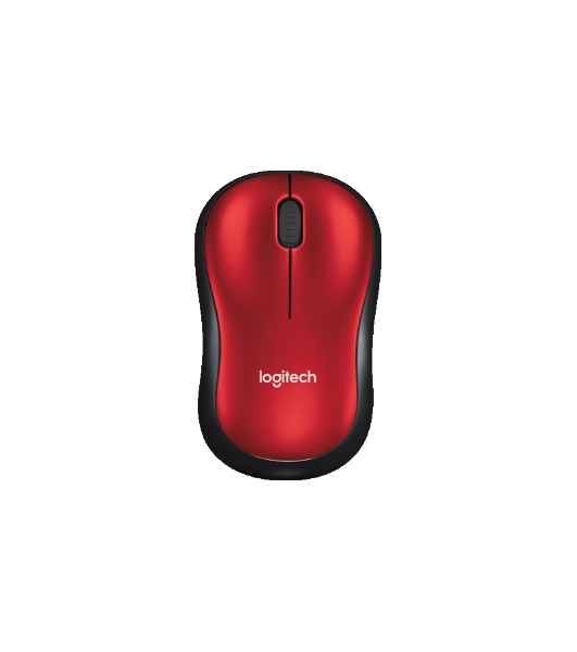 Мышь беспроводная Logitech M185, красный, 1000 dpi, радиоканал, USB, кнопки - 3