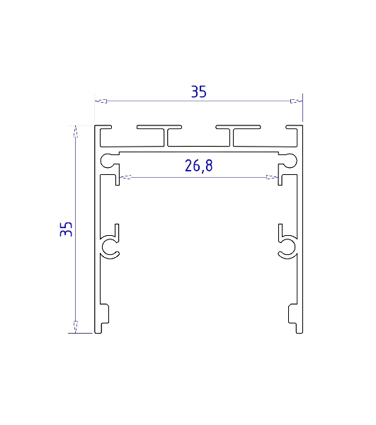 Алюминиевый профиль Ambrella light GP2550AL серебро 2000*35*35