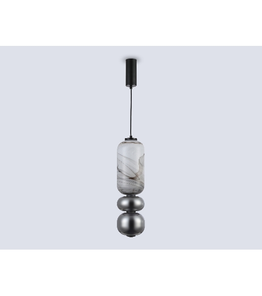 Подвесной светодиодный светильник Ambrella light LH11033 BK/MG/SM черный/мраморно-серый/дымчатый 18W 3000K D150*1900