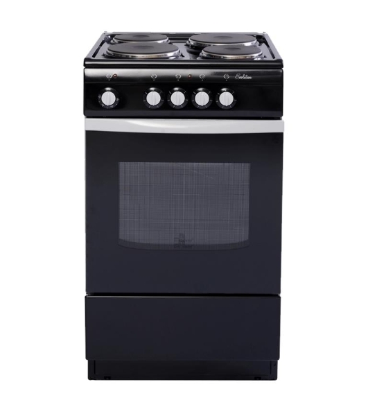 Плита электрическая De Luxe 5004.12э черный, конфорок 4 шт, духовка 46 л, 50 см x 85 см x 50 см