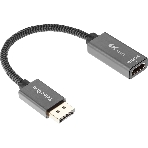 Кабель-переходник DP --> HDMI-F 0.2m, серый металлик, оплетка, 4K@60Hz, Telecom (TA560), фото9