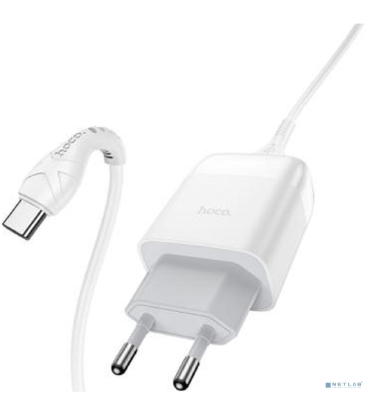 Зарядное устройство Hoco 18Вт, 3А, QC3.0, 1xUSB + кабель USB/Type-C, CS12A, белый, блистер