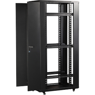 Шкаф 19' Business, 42U 800x1200, черный, передняя дверь стекло, задняя дверь распашная металл