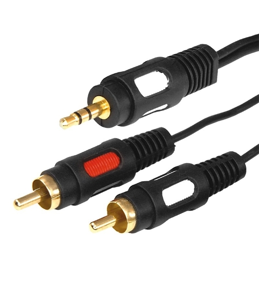 Шнур Rexant Стерео 3,5 мм - 2 RCA длина 1,5 метра (GOLD)