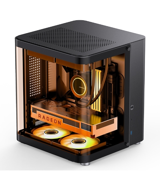 Корпус без блока питания Корпус JONSBO TK-1 Black 2.0 MATX без БП, mini-ITX, micro-ATX, черный
