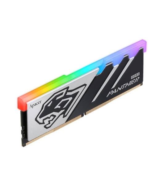 Оперативная память Apacer Panther RGB, DDR5, 16GB (1x16GB), 6000 MHz, CL40, с радиатором, черно-серый, RGB