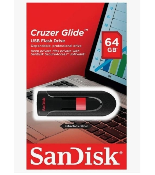Флешка USB Sandisk 64Gb Cruzer Glide SDCZ60-064G-B35 USB 2.0 черный/красный
