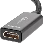 Кабель-переходник DP --> HDMI-F 0.2m, серый металлик, оплетка, 4K@60Hz, Telecom (TA560), фото6
