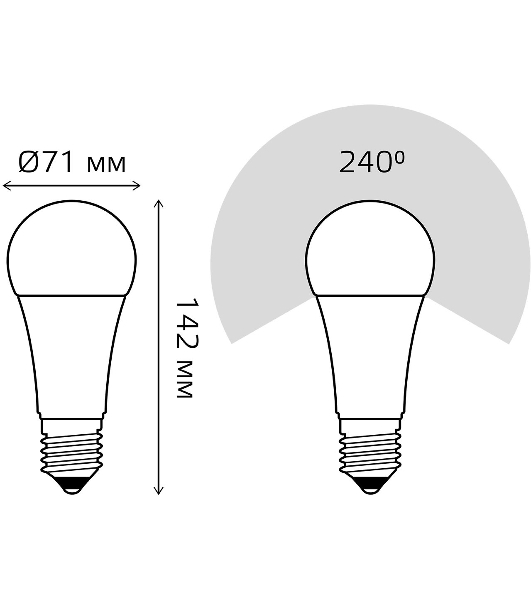 Лампа светодиодная Gauss LED Elementary A67 30W E27 2390lm 6500K 1/10/50 0