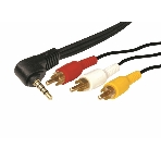 Шнур Rexant Стерео 3,5 мм 4C - 3 RCA 1,5 мeтра (GOLD), фото 1