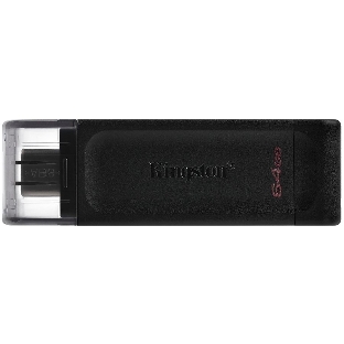 Флешка USB Kingston DataTraveler DT70 (DT70/64Gb), 64Gb, USB Type-C 3.2, R/W 70/45, черный