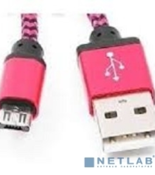 Кабель Gembird USB 2.0 Cablexpert AM/microBM 5P, 1м, нейлоновая оплетка, алюминиевые разъемы, фиолетовый, пакет