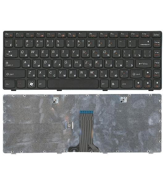 Клавиатура для ноутбука Lenovo G480 черная с черной рамкой