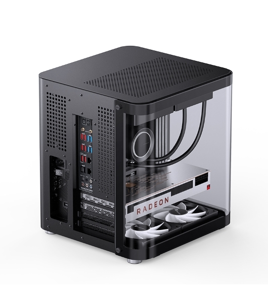 Корпус без блока питания Корпус JONSBO TK-1 Black 2.0 MATX без БП, mini-ITX, micro-ATX, черный