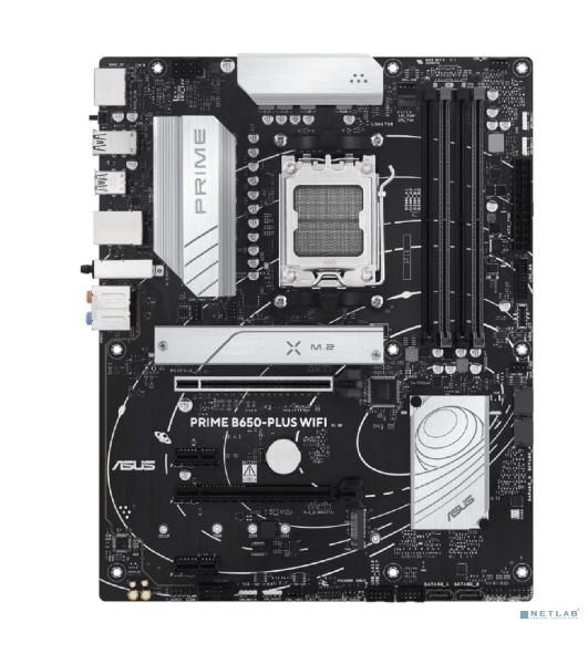 Материнская плата ASUS PRIME B650-PLUS WIFI, AM5, AMD B650, 4xDDR5, 4xSATA, 2xM.2, 1xPCIe 4.0 x16, 2xPCIe 4.0 x1, 1xDP, 1xHDMI, 1x2.5Gb LAN, Wi-Fi 6E, Bluetooth 5.3, 4xUSB-A 10Gbps, 2xUSB-A 5Gbps, 2xUSB-A 2.0, 5x3.5 мм, 7.1, ATX