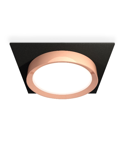 Комплект встраиваемого светильника Ambrella light XC8062006 SBK/PPG черный песок/золото розовое полированное GX53 (C8062, N8126)
